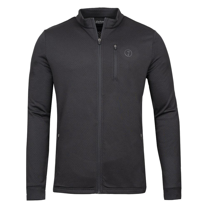 Lochie Mens Grid Fleece Full Zip Full Zip (Black Onyx) #contain