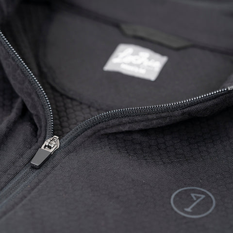 Lochie Mens Grid Fleece Quarter Zip Pullover (Black Onyx)