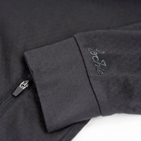 Lochie Mens Grid Fleece Quarter Zip Pullover (Black Onyx)