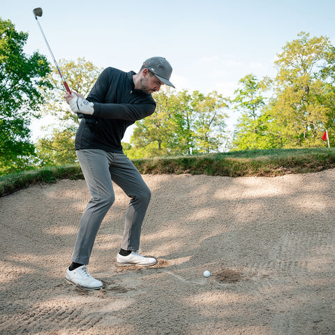 Lochie Mens Grid Fleece Quarter Zip Pullover (Black Onyx) @0