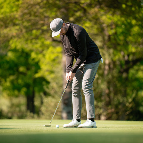 Lochie Mens Grid Fleece Quarter Zip Pullover (Black Onyx) @75