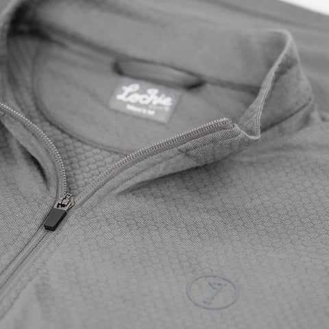 Lochie Mens Grid Fleece Quarter Zip Pullover (Lava Smoke)