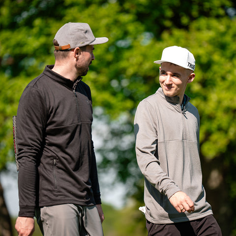 Lochie Mens Grid Fleece Quarter Zip Pullover (Lava Smoke) @100