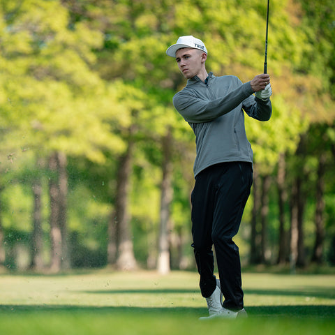 Lochie Mens Grid Fleece Quarter Zip Pullover (Lava Smoke) @100