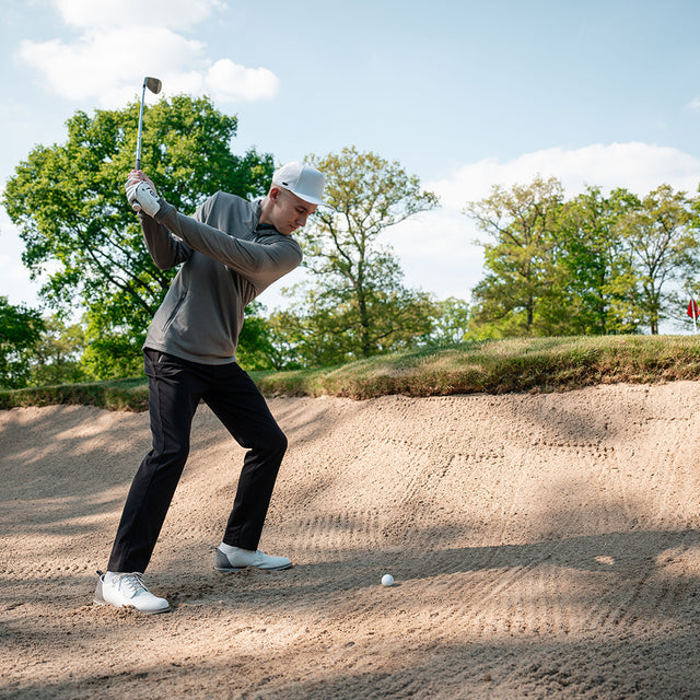 Mens Grid Fleece Quarter Zip Pullover (Lava Smoke)