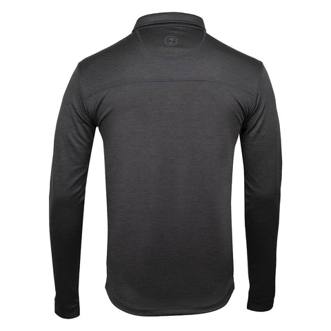 Lochie Mens LS Tech Polo (Black Onyx) #contain