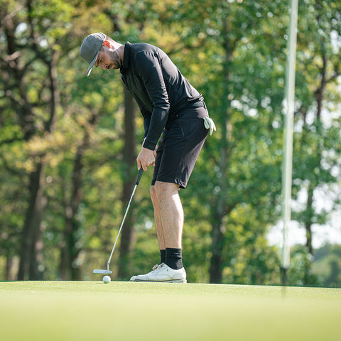 Lochie Mens LS Tech Polo (Black Onyx) @25