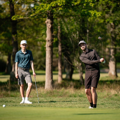 Lochie Mens LS Tech Polo (Black Onyx) @100