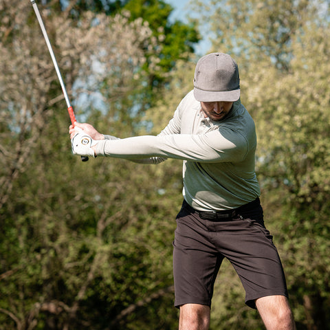 Lochie Mens LS Tech Polo (Harbour Mist) @100