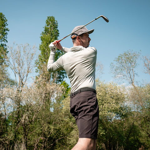 Lochie Mens LS Tech Polo (Harbour Mist) @100