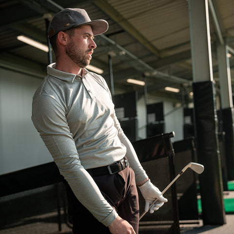 Lochie Mens LS Tech Polo (Harbour Mist) @0