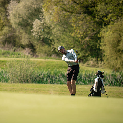 Lochie Mens LS Tech Polo (Harbour Mist) @100